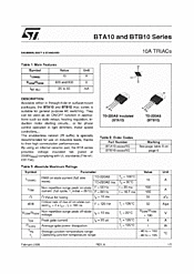 DataSheet BTA10-600BW pdf
